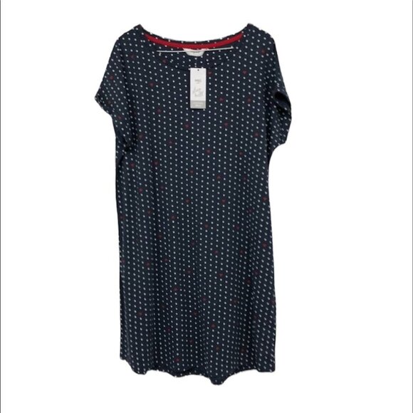 M&S loungewear polka dot navy red sleep t-shirt dress NWT size 10 - Picture 1 of 14
